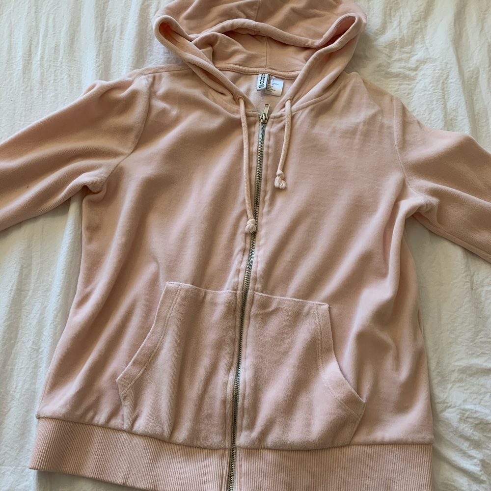 H&M Light Pink Zip-up Hoodie